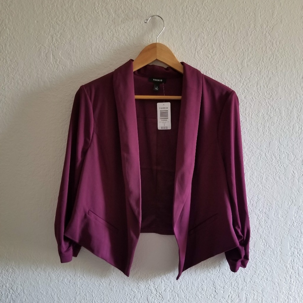 Fuschia Cropped Blazer
